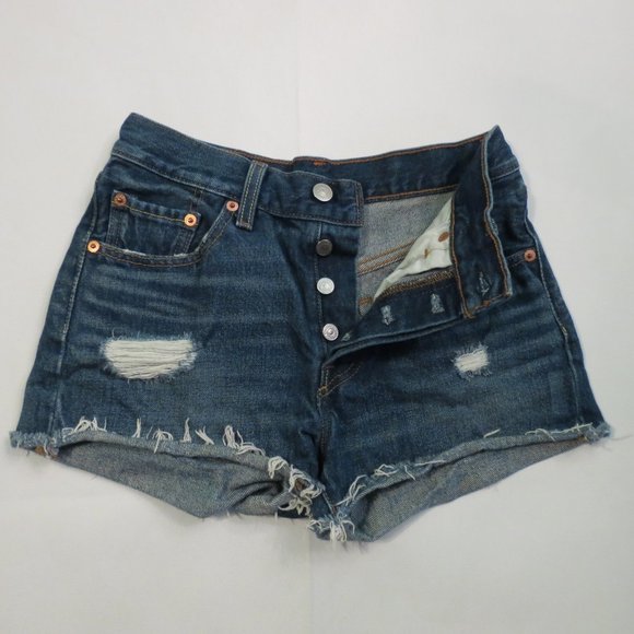 Levi's Pants - Levis 501 shorts 24 XS Cut off Distressed Button fly Mid rise waist Medium wash